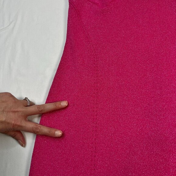 Staud Quartz Midi Slip Dress Party Cocktail Bodycon Metallic Peony Pink Large - Picture 14 of 16